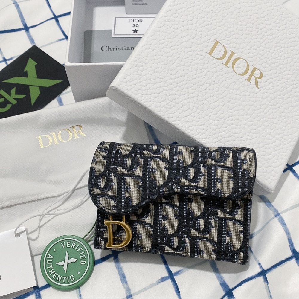 Dior saddle flap card holder